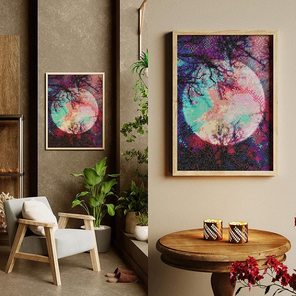 HASTHIP Diamond Painting Kit, 30 * 40cm Bright Moon Diamond Painting Kits, 5D Diamond Painting Kit for Adults & Kids, Art Wall Hangings Super Moon Night Scene for Home Wall Decor HASTHIP Diamond Painting Kit, 30 * 40cm Bright Moon Diamond Painting Kits, 5D Diamond Painting Kit for Adults & Kids, Art Wall Hangings Super Moon Night Scene for Home Wall Decor